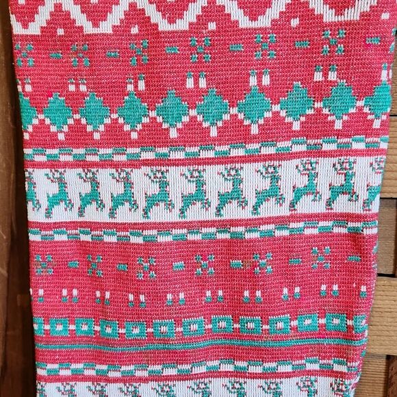 Britt's Knits Red Green White Christmas Leggings Size L/XL Polyester Spandex - Picture 1 of 6